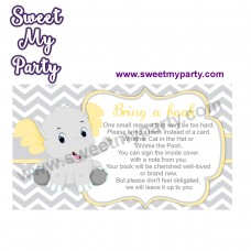 Yellow and Grey Elephant bring a book,(005ebs)